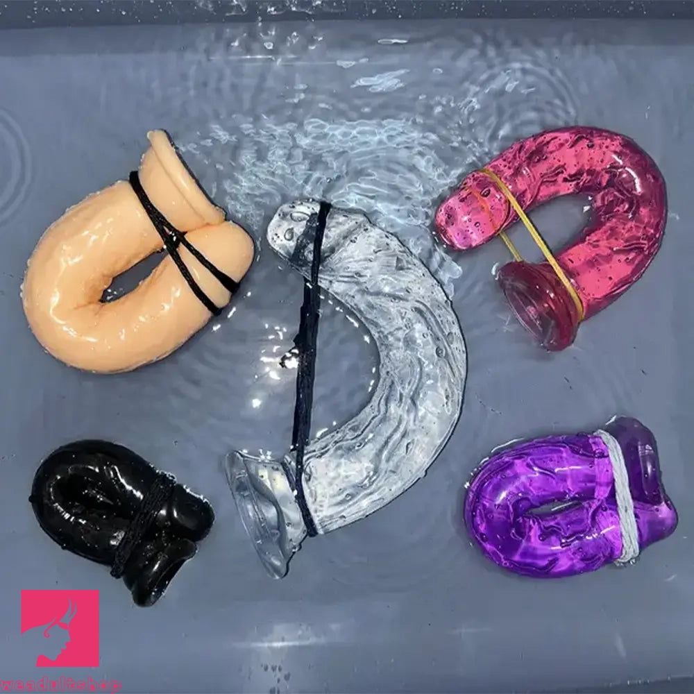 6.1in 6.7in 7.48in 8.26in 9.05in Soft Realistic Jelly Transparent Prostate Dildo