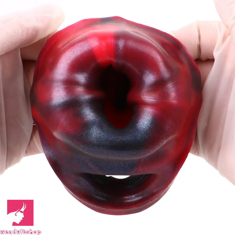 5.98in Uncut Soft Hollow Dildo Built-in keel Vibration Remote Penis Sleeve