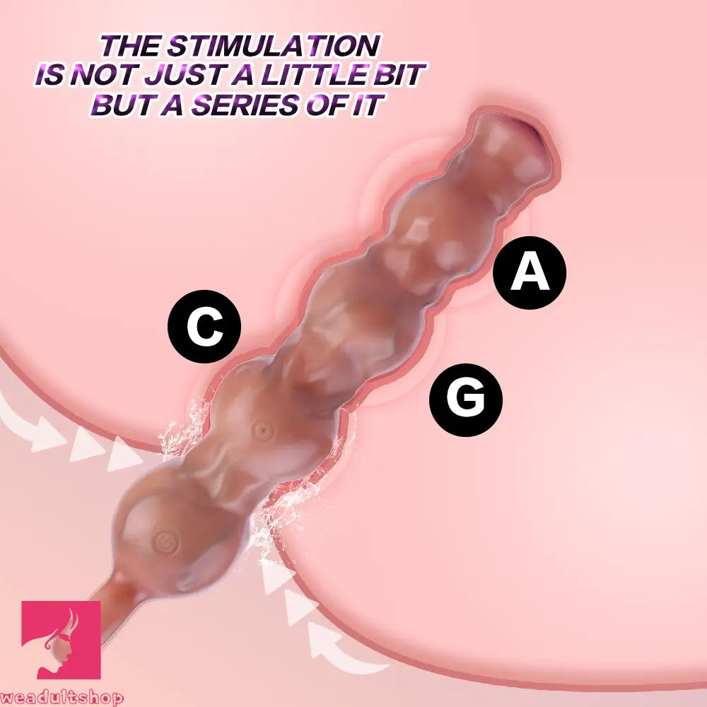 10.5in Big Vibrating Silicone Pulling Beads G Spot Horse Dildo With 3 Motors