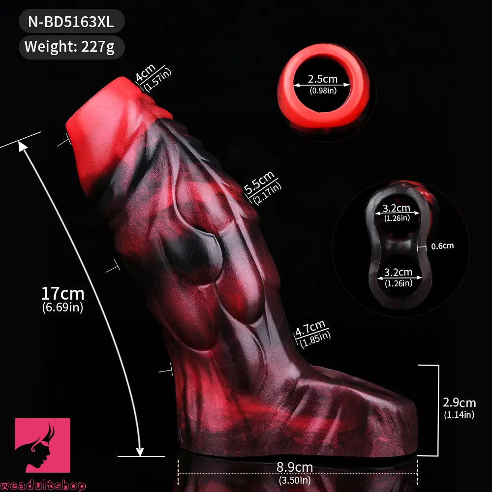 3.54in 4.72in 5.51in 6.69in Monster Silicone Soft Dildo Sleeve Penis Extender