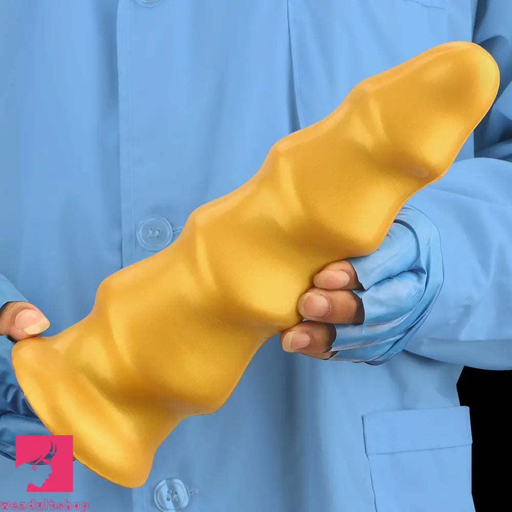 6.49in 8.26in 10.03in Golden Silicone Fantasy Dildo For Couples Unisex