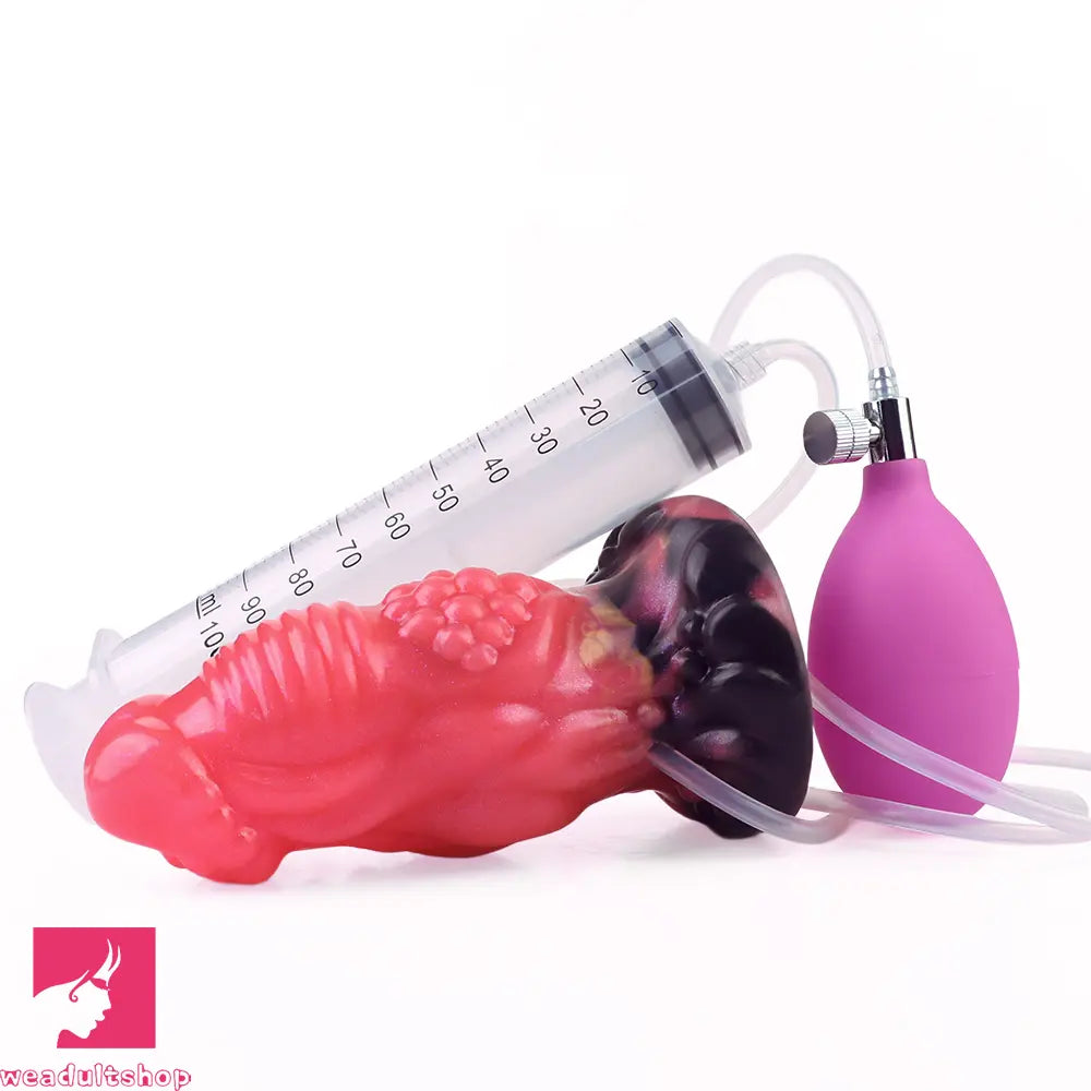 5.51in Fantasy Odd Silicone Soft Inflatable Spraying Water Dildo For Anus
