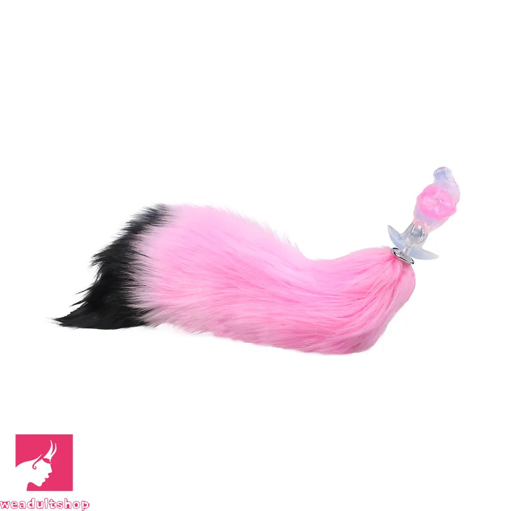 4.01in Fox Tail Wear Anchor Silicone Dildo Butt Plug For BDSM Role Sex