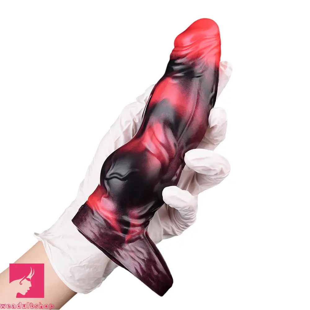 7.09in Silicone Cock Sleeve Knot Dildo Vibrating Hollow Cock Ring Penis Toy