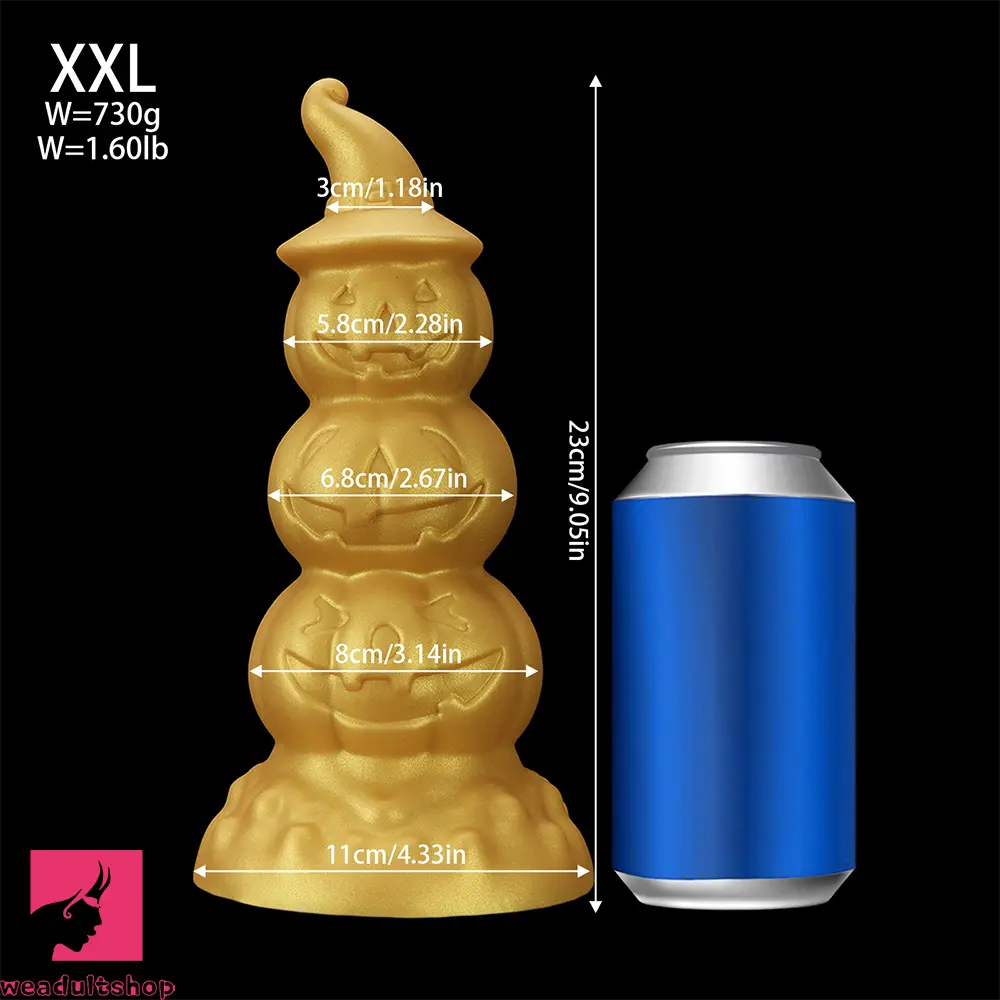 5.9in 6.69in 7.48in 8.26in 9.05in 9.84in Halloween Pumpkin Butt Plug Dildo