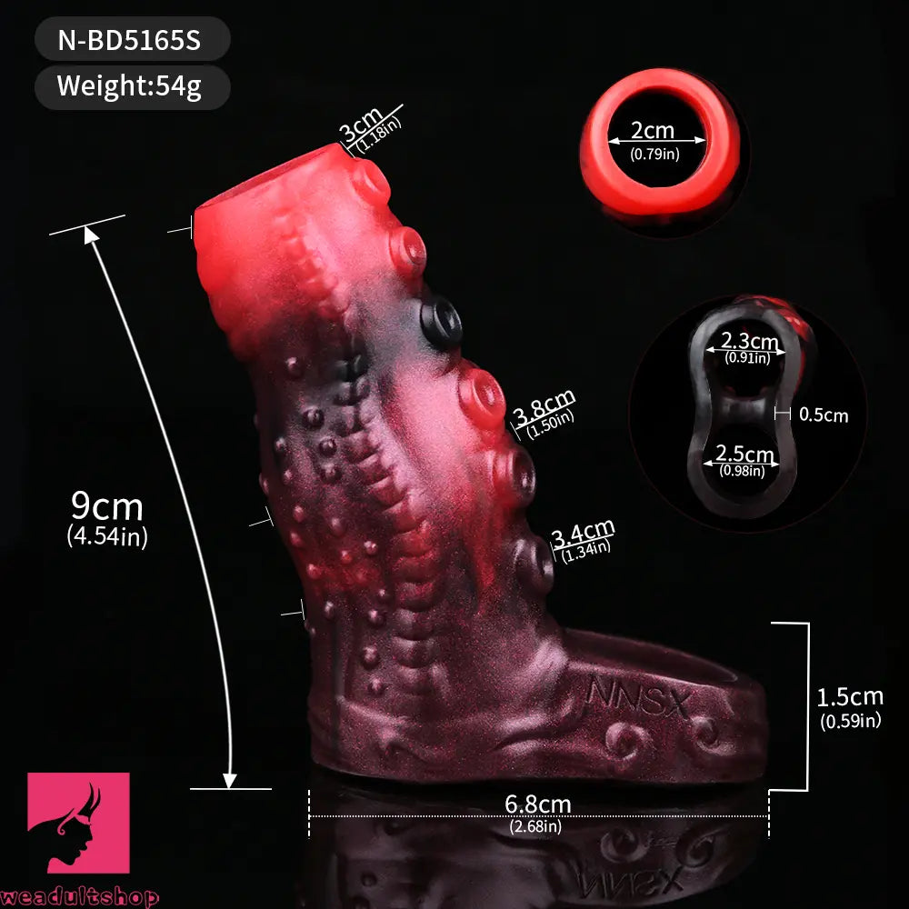 3.54in 4.72in 5.51in 6.69in Tentacle Silicone Soft Dildo Sleeve Penis Extender