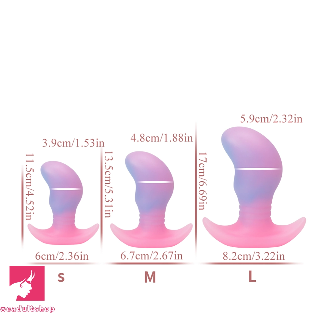 4.52in 5.31in 6.69in Luminous Soft Small Silicone Butt Plug Dildo Prostate