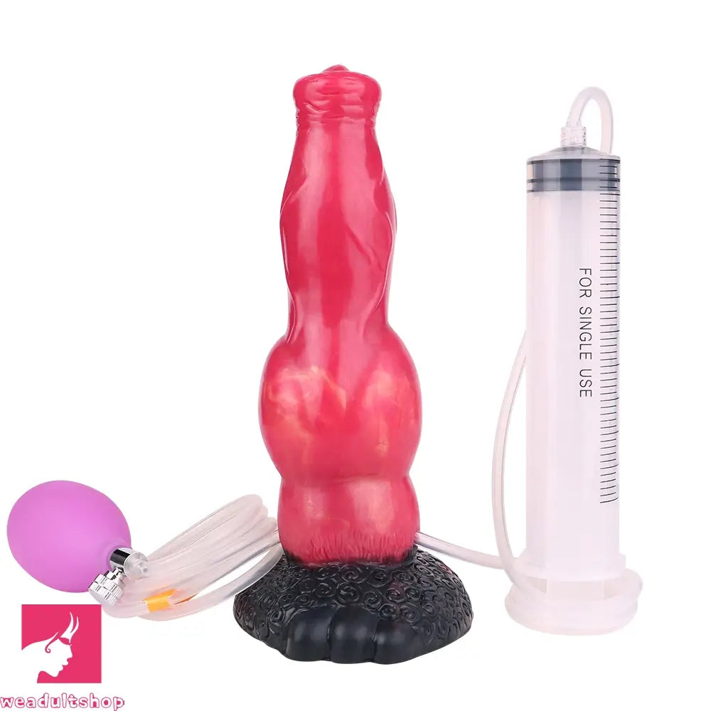 8.46in Knotted Silicone Soft Big Dog Ejaculating Dildo Penis Sex Toy