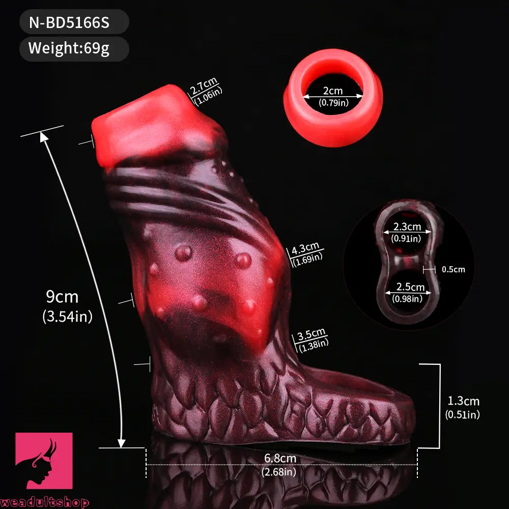 3.54in 4.72in 5.51in 6.69in Monster Scard Dildo Sleeve Cock Extender Toy