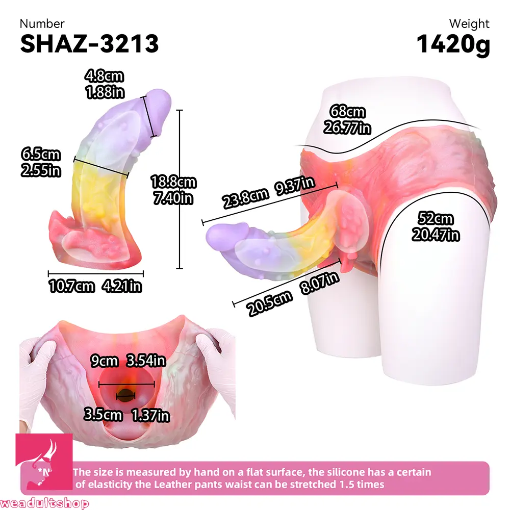 9.37in Spiked Odd Monster Strap on Dildo Silicone Soft Hollow Cock Dildo