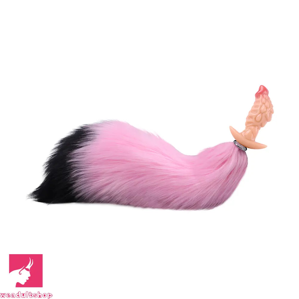 4.53in Fox Tail Wear Anchor Silicone Odd Dildo Butt Plug For BDSM Sex