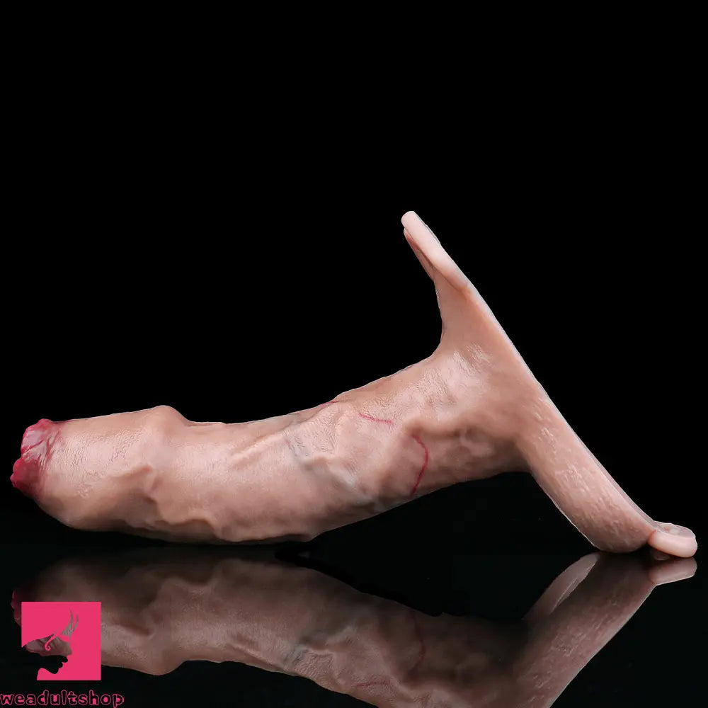 6.41in Lifelike Uncut Strap on Penis Extender Cock Sleeve Dildo For Clit
