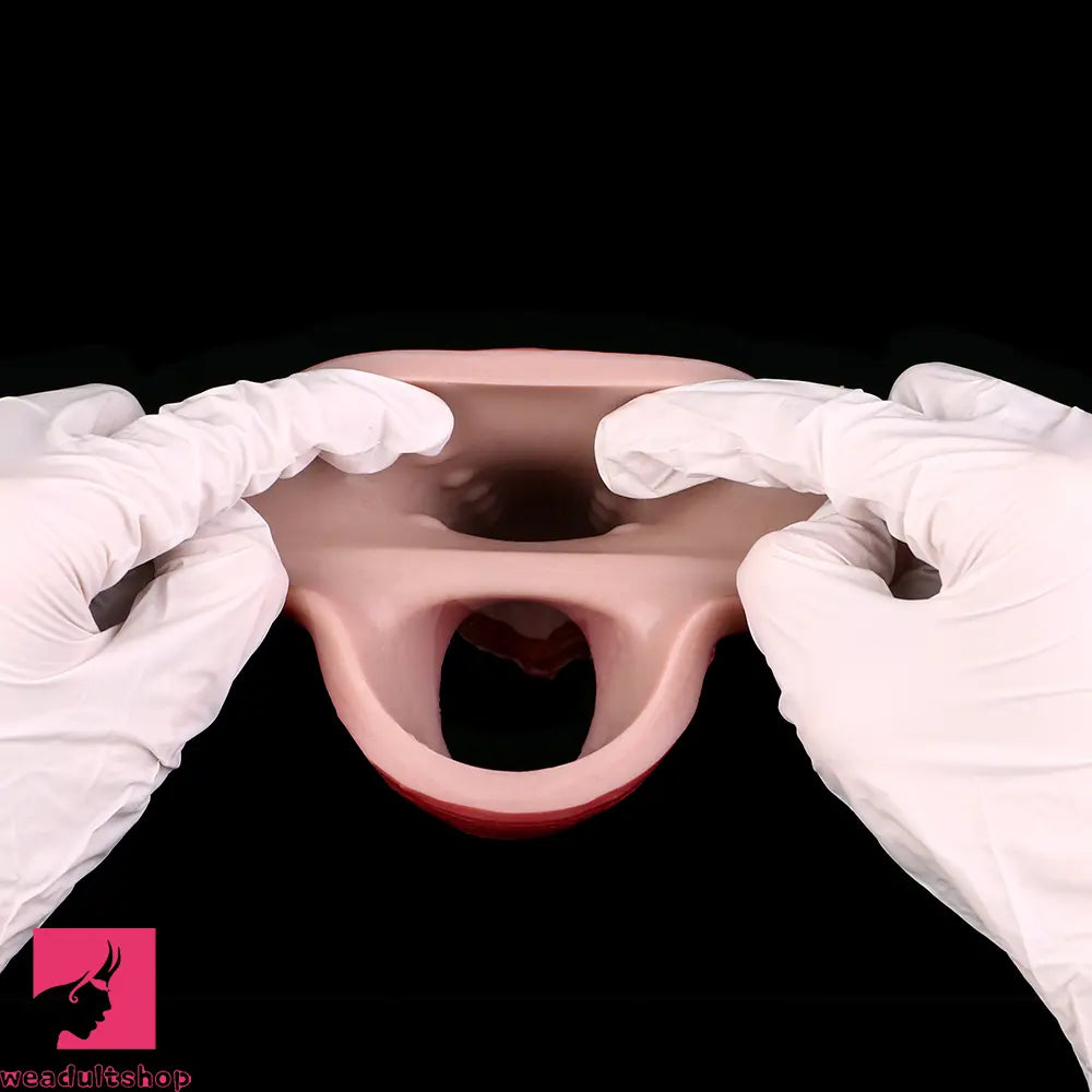 5.24in Real Feeling Blue Veins Hollow Dildo Cock Sleeve With Penis Ring