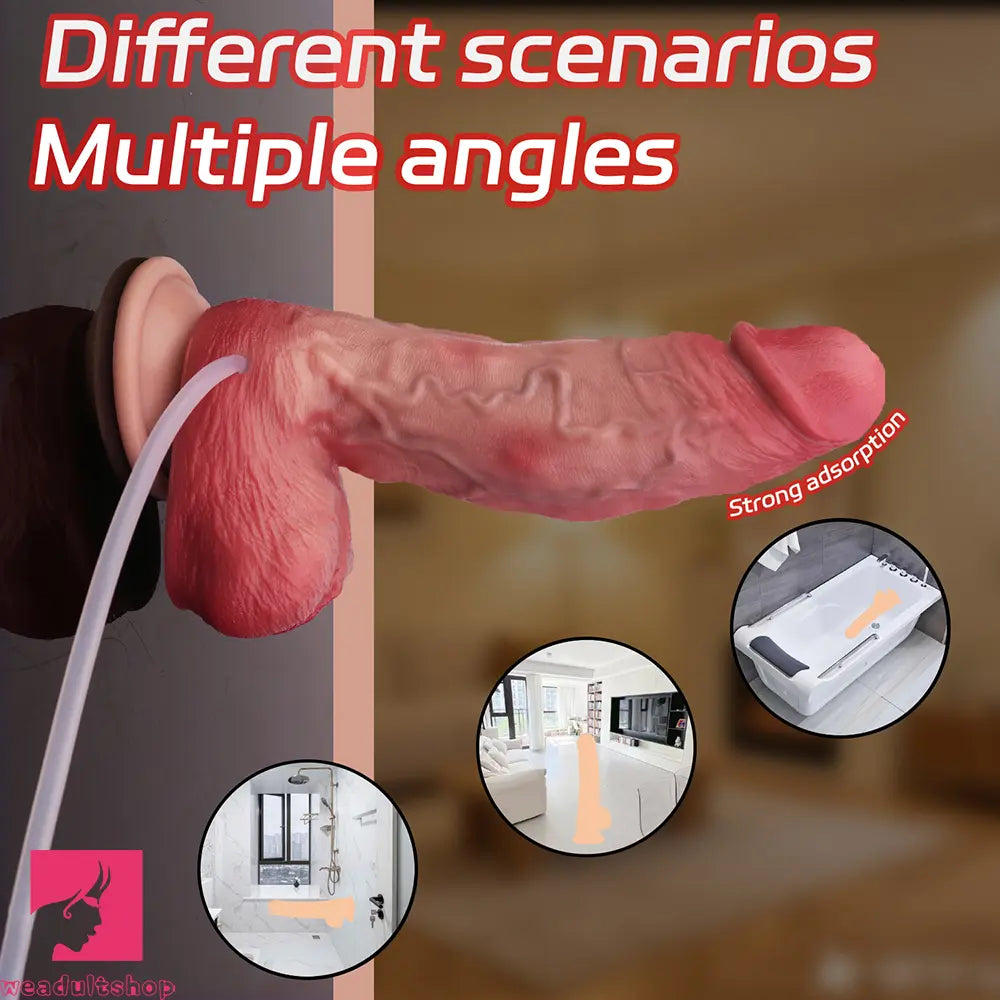 7.76in Flesh Lifelike Liquid Silicone Double Layer Lifelike Cumming Dildo