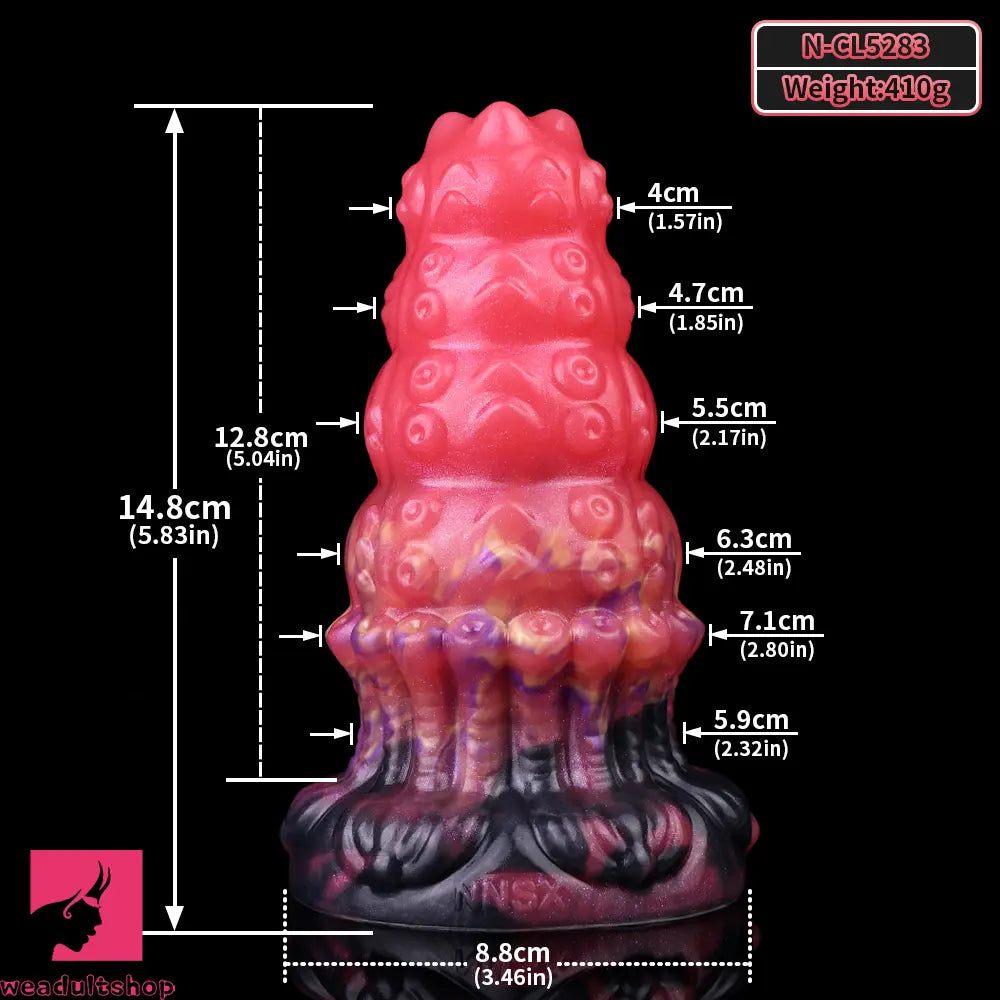 5.83in Fantasy Odd Silicone Soft Cock Dildo Hands-Free Clit Stimulator