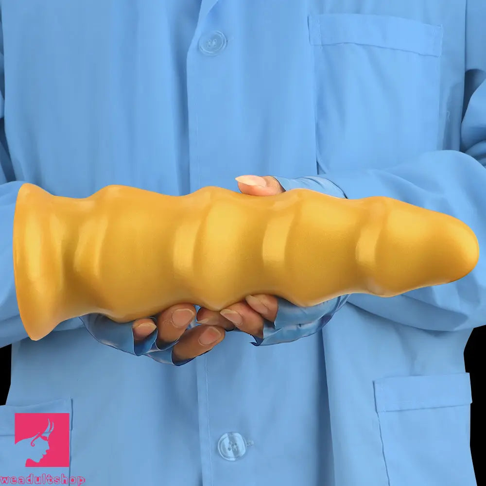 6.49in 8.26in 10.03in Golden Silicone Fantasy Dildo For Couples Unisex