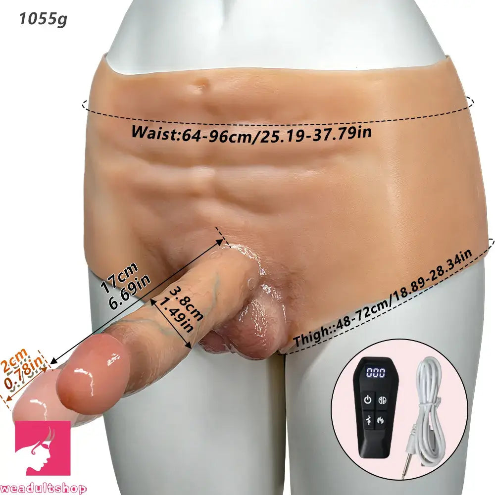 6.69in Strap on Vibrating Thrusting Swing Heating Auto Real Dildo Panty
