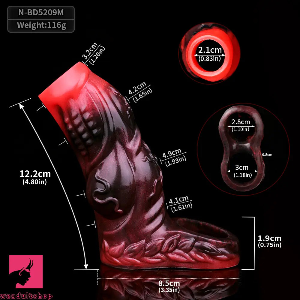 4.8in 5.59in 6.69in Dog Knot Animal Soft Dildo Sleeve Cock Extender Sex Toy