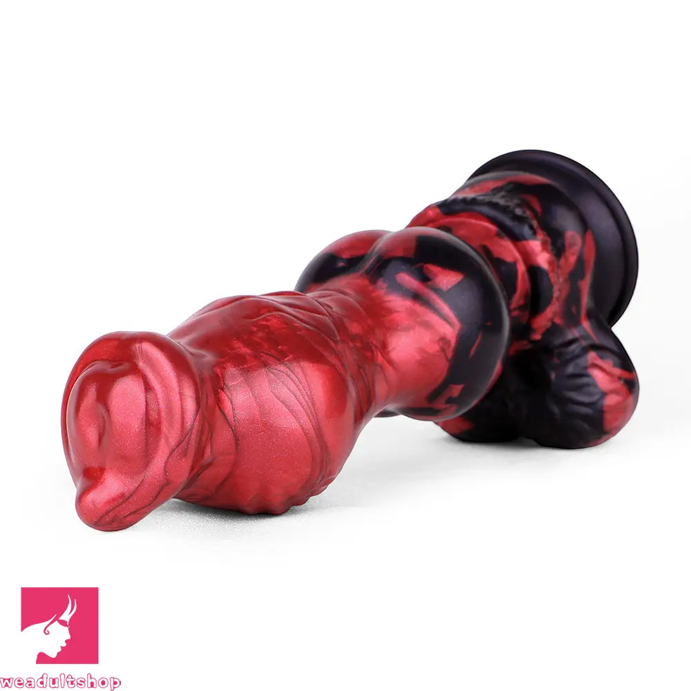9.25in Knotted Dog Silicone Monster Creature Dildo Couple Foreplay Cock
