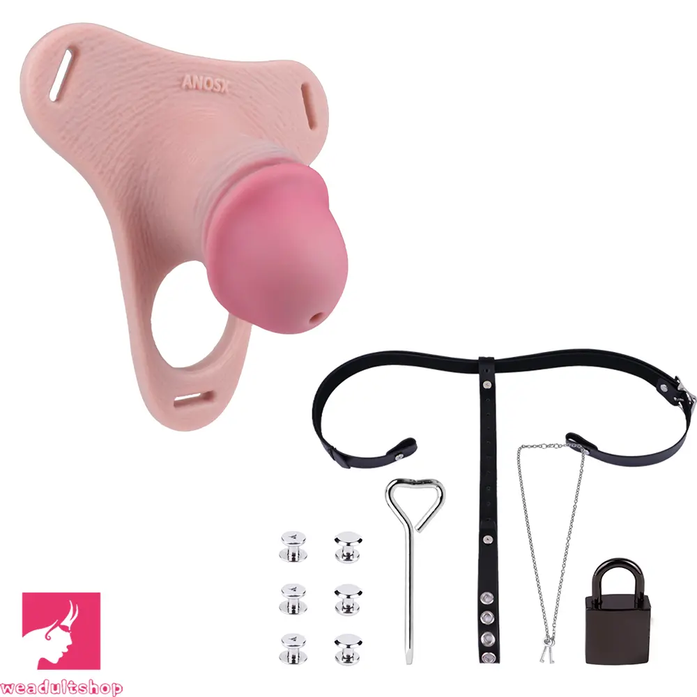4.33in Strap on Chastity Dildo Wearable Realistic Cock Cage For Men Dilator