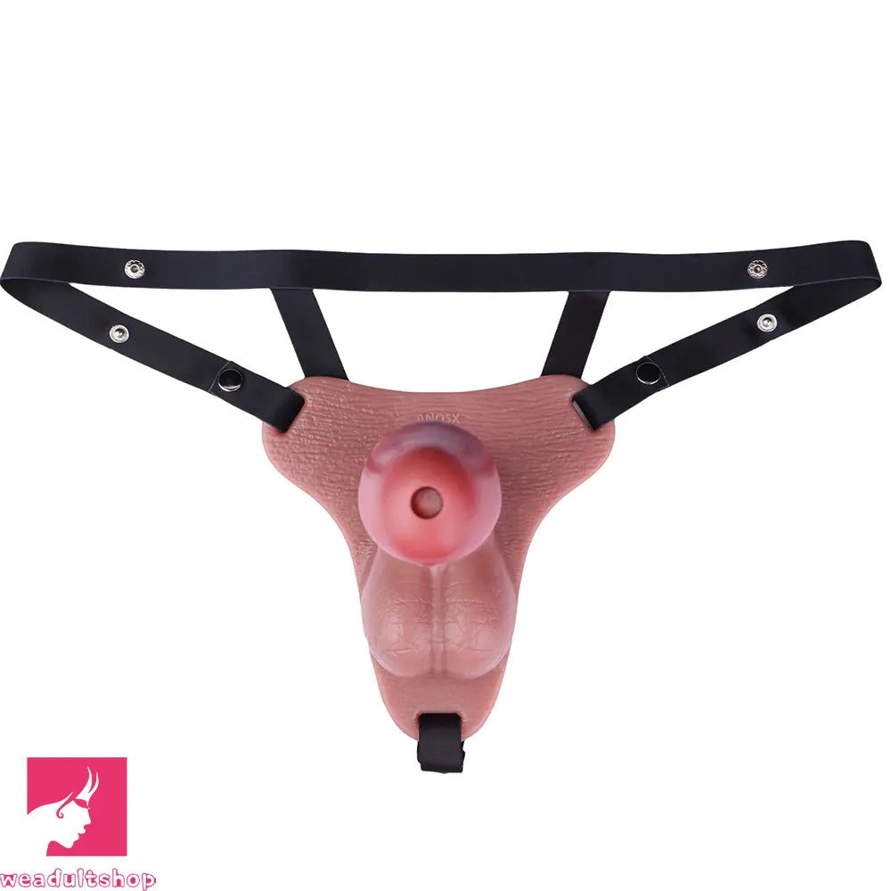 7.48in Strap on Hollow Soft Silicone Cock Cage Dildo For Chastity Toy