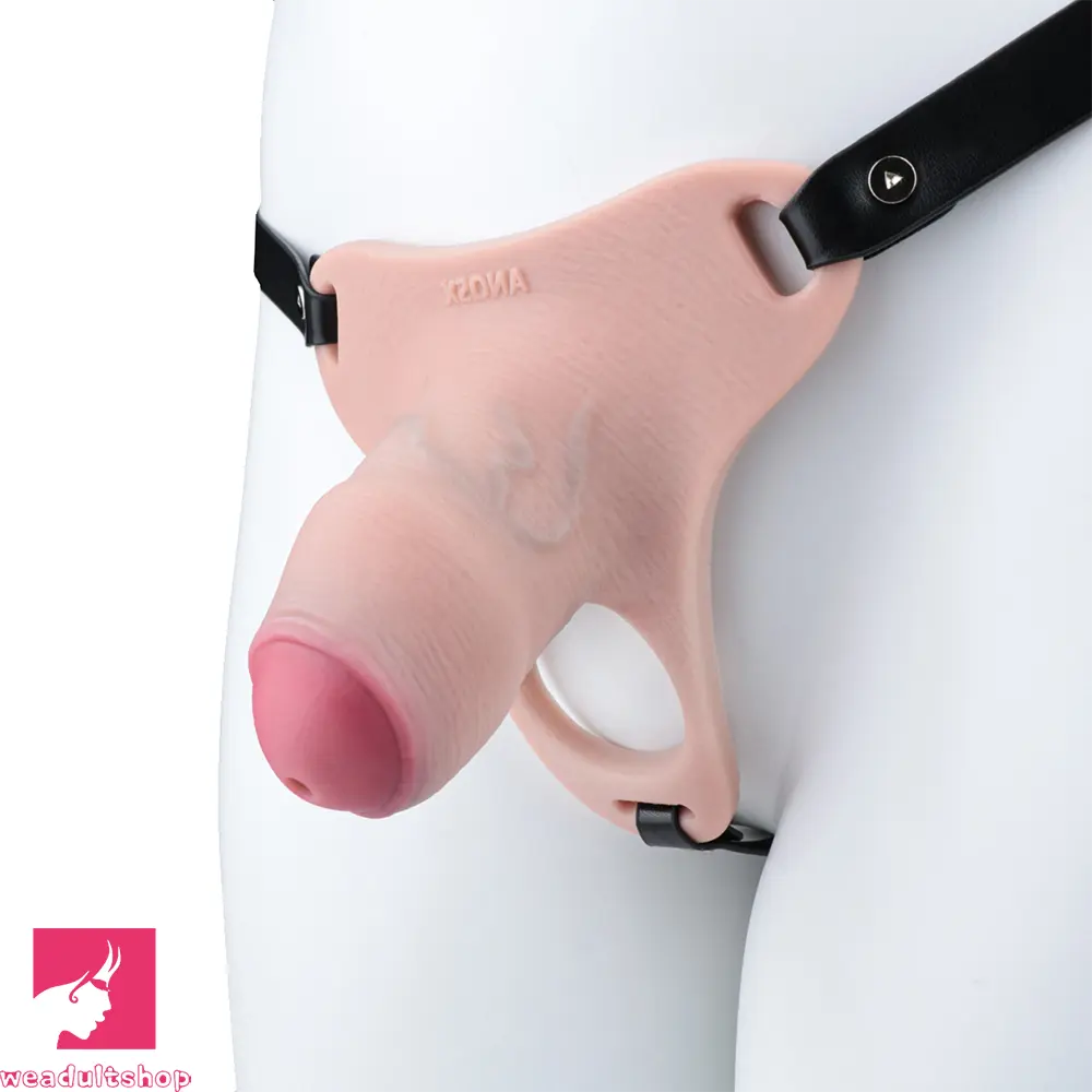 4.33in Strap on Chastity Dildo Wearable Realistic Cock Cage For Couples