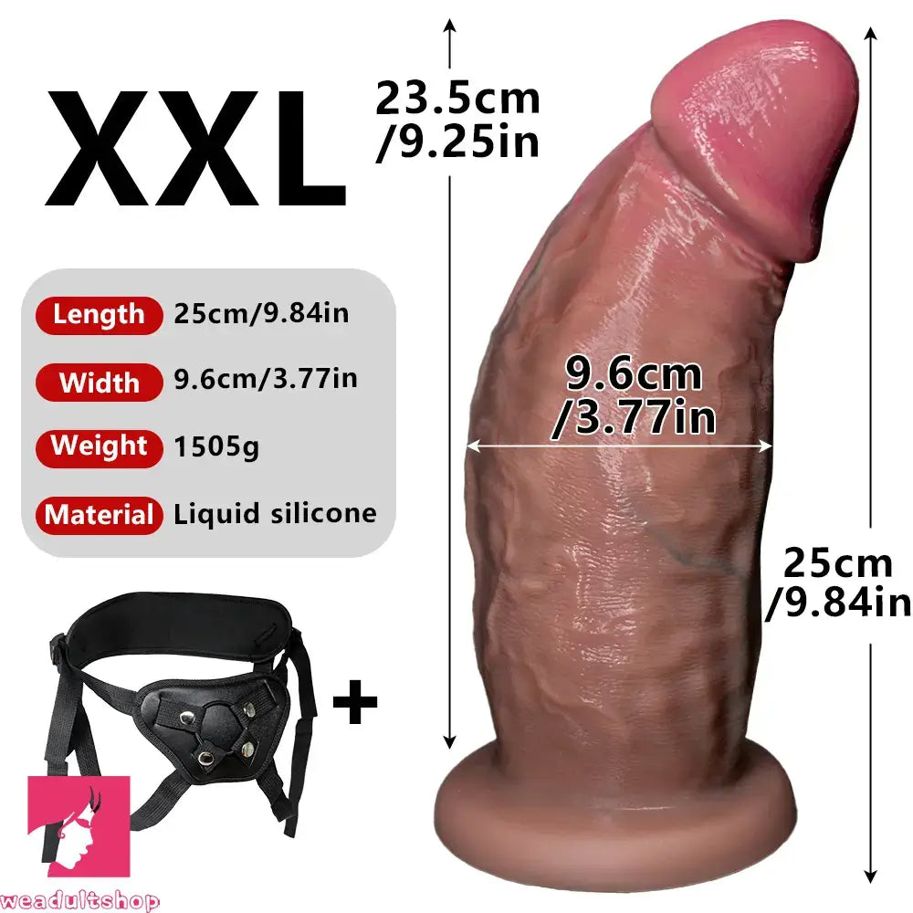 6.1in 7.08in 8.26in 9.05in 9.84in Realistic Thick Strap on Silicone Dildo