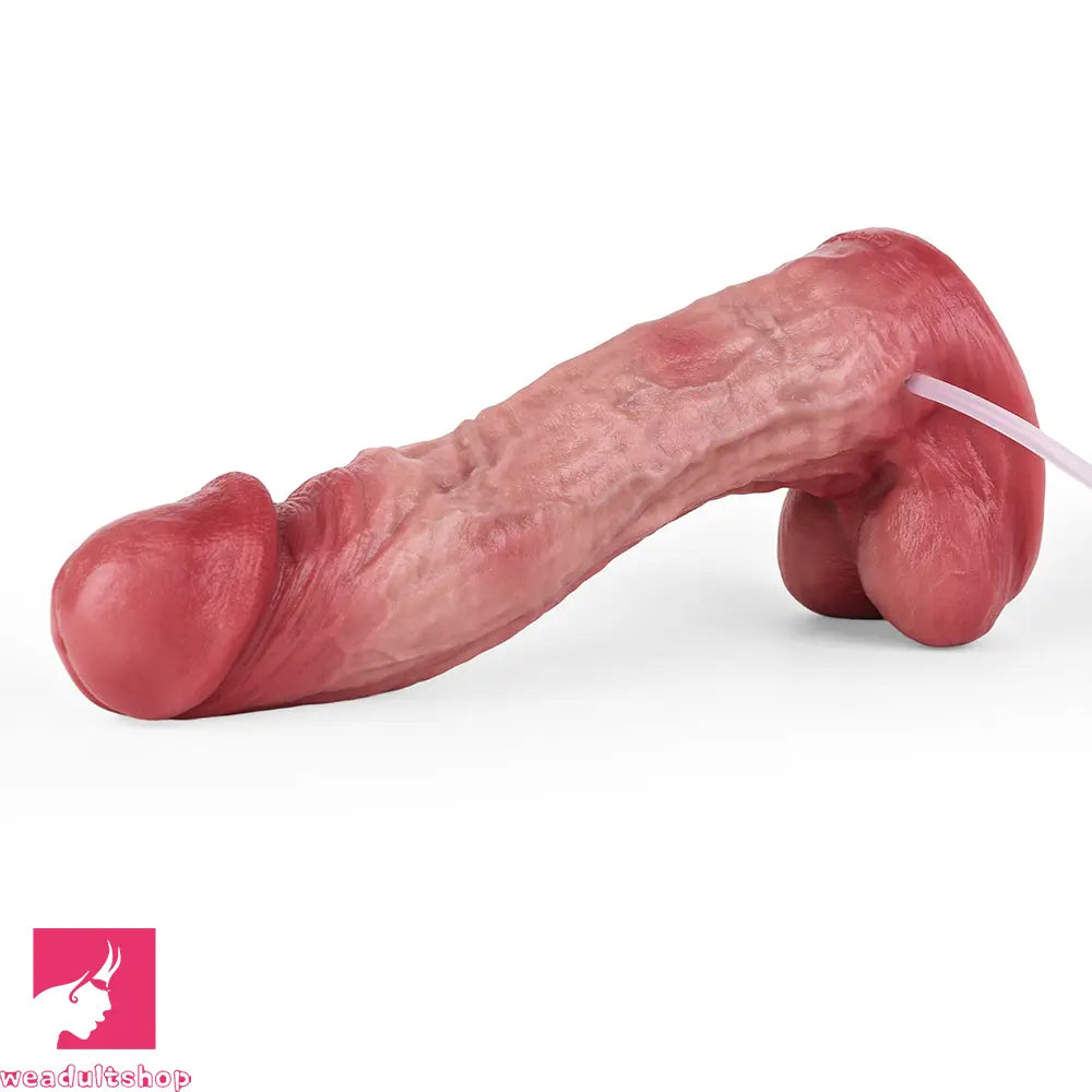 9.02in Realistic Soft Texture Dual Density Silicone Ejaculating Dildo