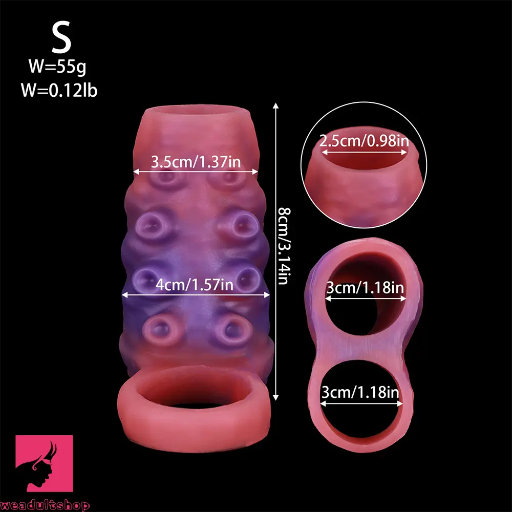 3.14in 4.13in 5.11in Tentacle Small Dildo Sleeve Adult Male Pornographic Tool