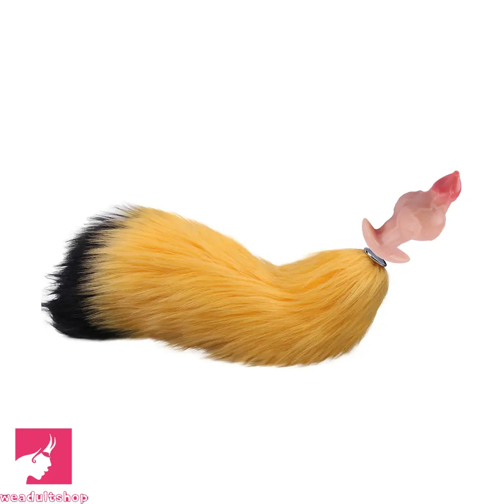 4.48in Fox Tail Wear Anchor Fantasy Dildo Butt Plug For BDSM Role Sex