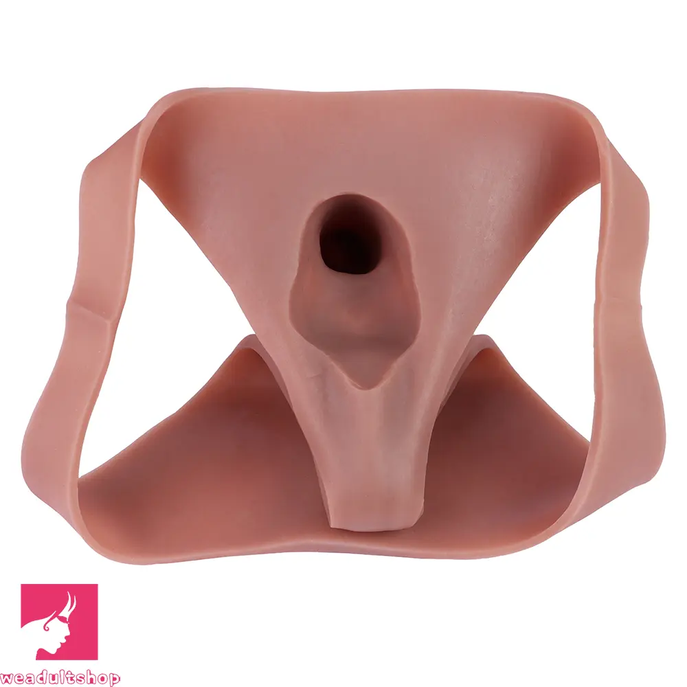 6.97in Hollow Penis Dildo Sleeve Silicone Soft Pants For Men Women Clit