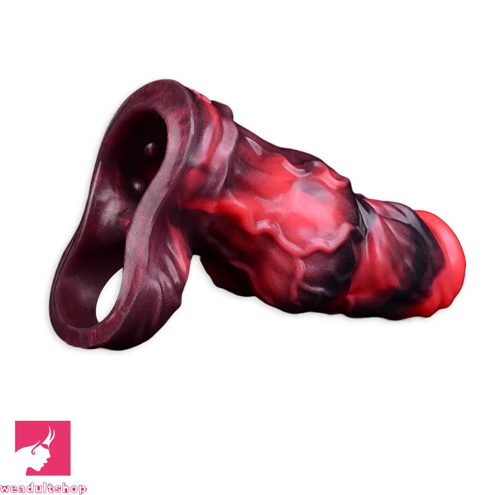 5.91in Silicone Dog Cock Sleeve Knot Dildo Vibrating Dildo With Cock Ring