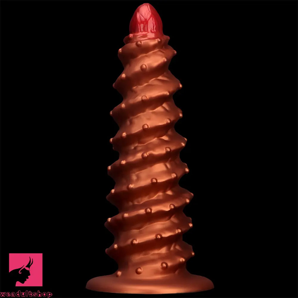 10.43in 12in 14.17in Extra-Big Long Threaded Silicone Sharp Head Dildo