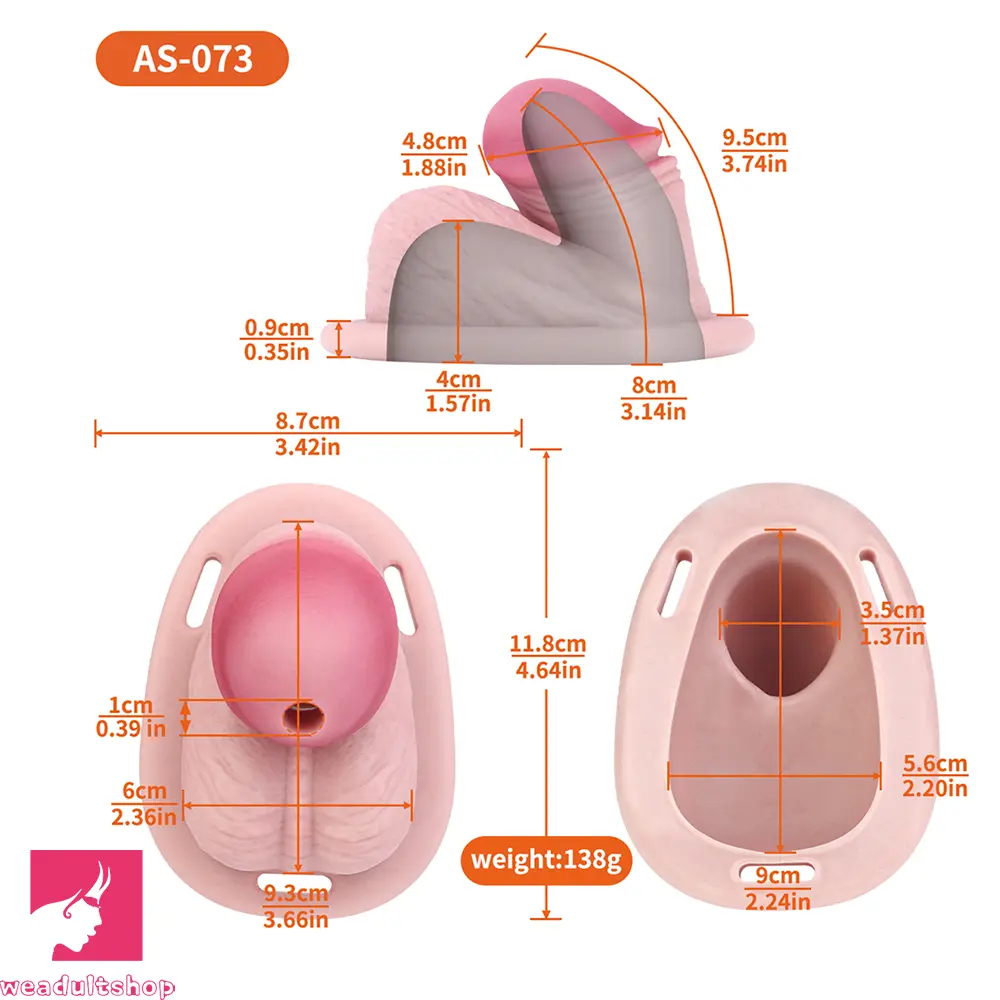 3.74in Real Hollow Chastity Cage Dildo Realistic Penis For Vagina Love