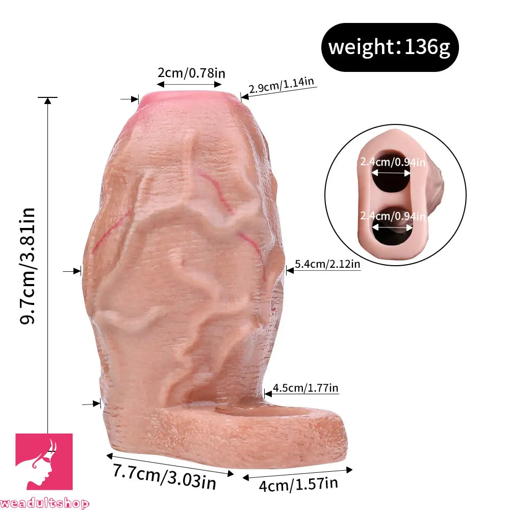 3.81in Realistic Penis Cock Dildo Sleeve Extender For Thicken Cock Toy