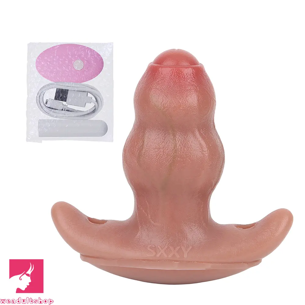 5.24in Male Penis 10 Frequency Vibration Role Play Dildo Cock Tail Butt Plug