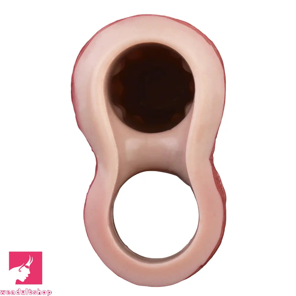 7.36in Vibrating Realistic Remote Silicone Hollow Real Dildo Sleeve Extender