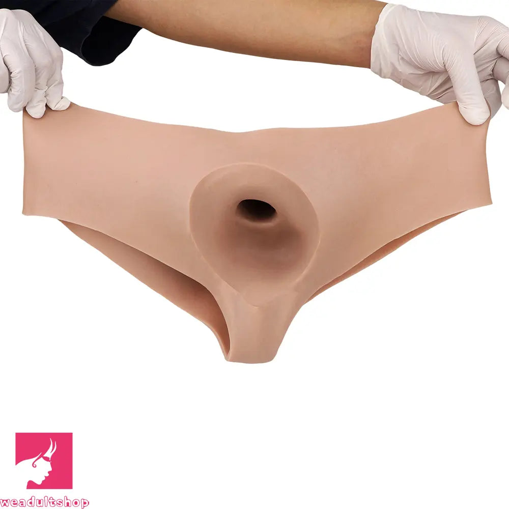 7.48in Real Skin Cock Sleeve Hollow Sleeve Cock Strap on Dildo For Sex