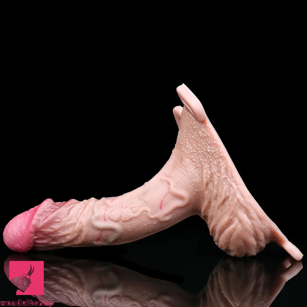 8.07in Realistic Strap on Extender Cock Sleeve Dildo Stretchable Cock Ring