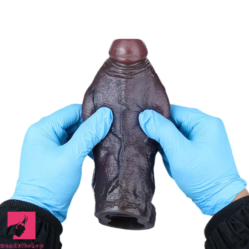 6.69in Platinum Silicone Realistic Men Penis Sleeve Dildo Suitable For Thicken