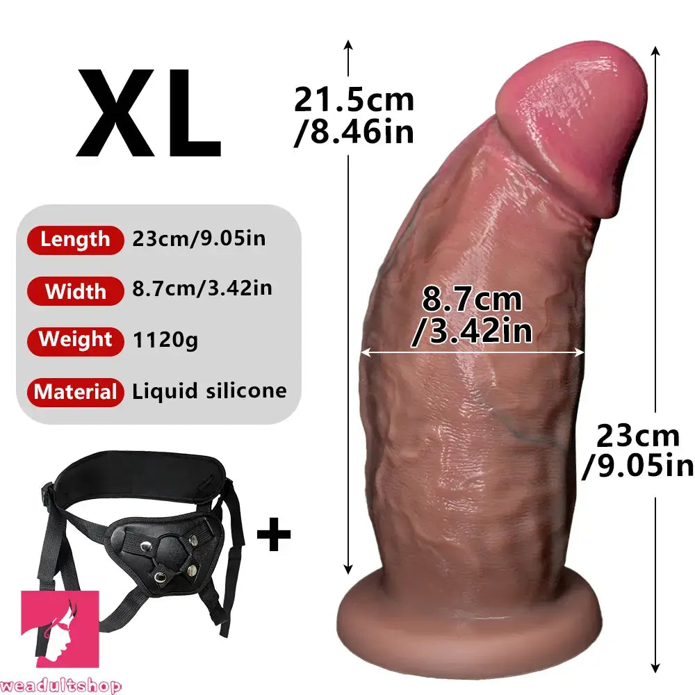 6.1in 7.08in 8.26in 9.05in 9.84in Realistic Thick Strap on Silicone Dildo