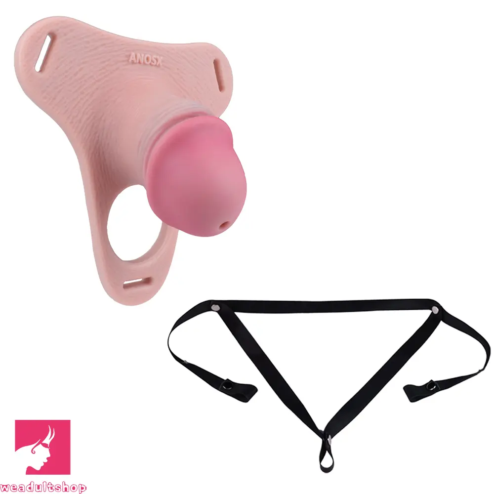 4.33in Strap on Chastity Dildo Wearable Realistic Cock Cage For Men Dilator
