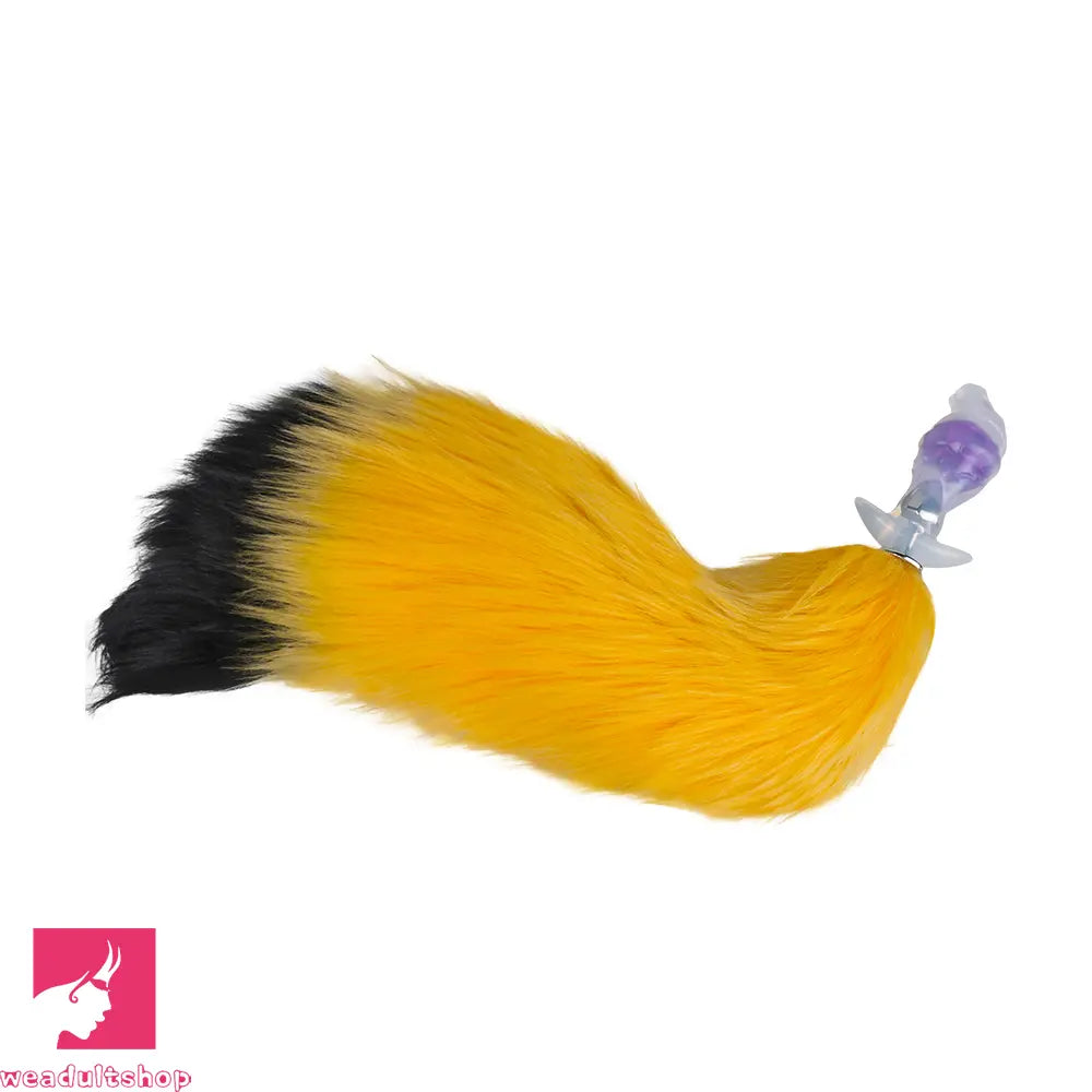4.01in Fox Tail Wear Anchor Silicone Dildo Butt Plug For BDSM Role Sex