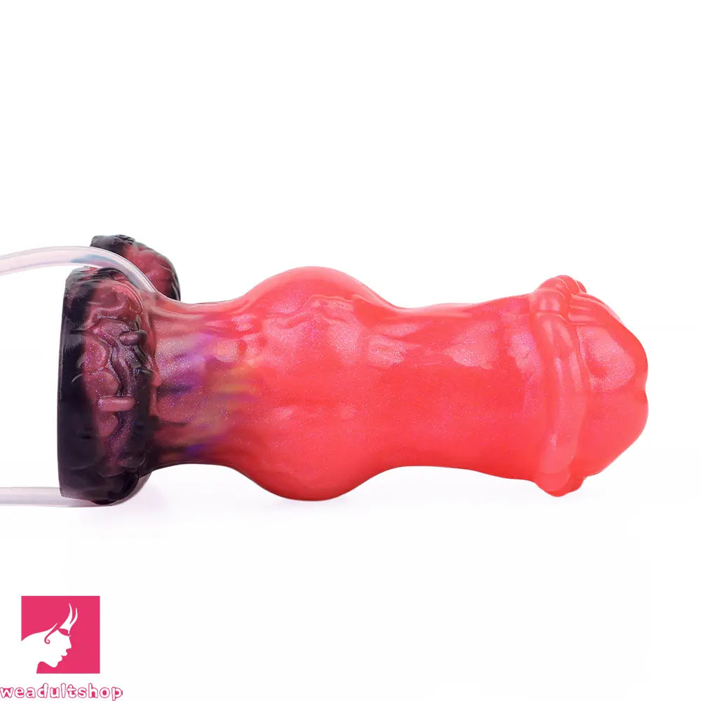 5.43in Fantasy Horse Knotted Silicone Flexible Inflatable Spraying Water Dildo