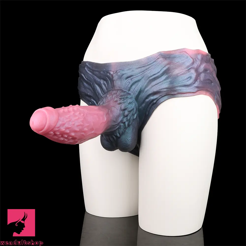 9.37in Spiked Monster Hollow Dildo Harness Pants Strap on Big Sex Toy