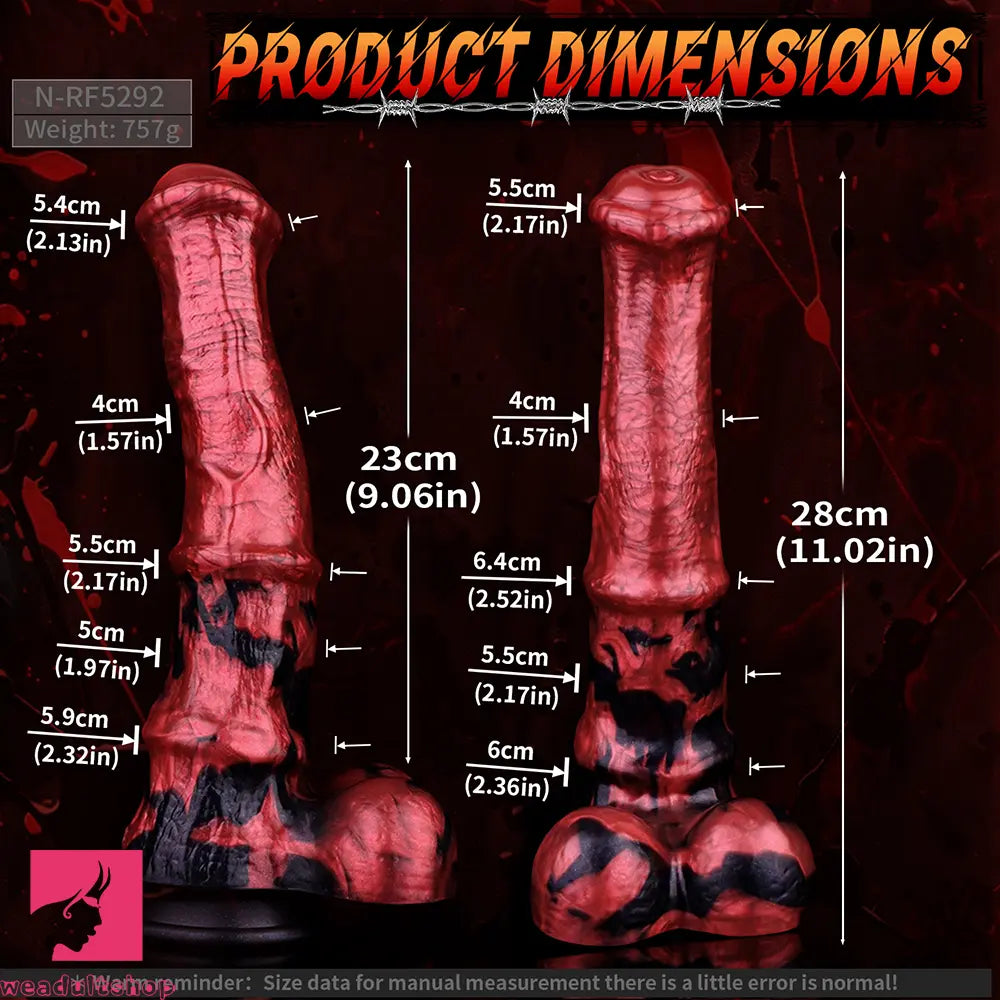 11.02in Liquid Silicone Horse Cock Big Dildo Large Toy Couple Foreplay