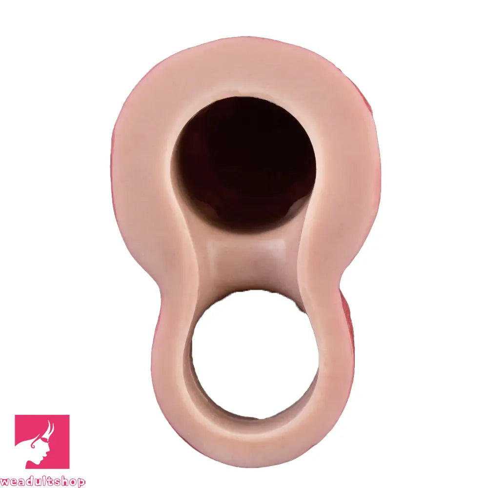 8.46in Vibrating Cock Remote Silicone Hollow Dildo Sleeve Uncut Extender