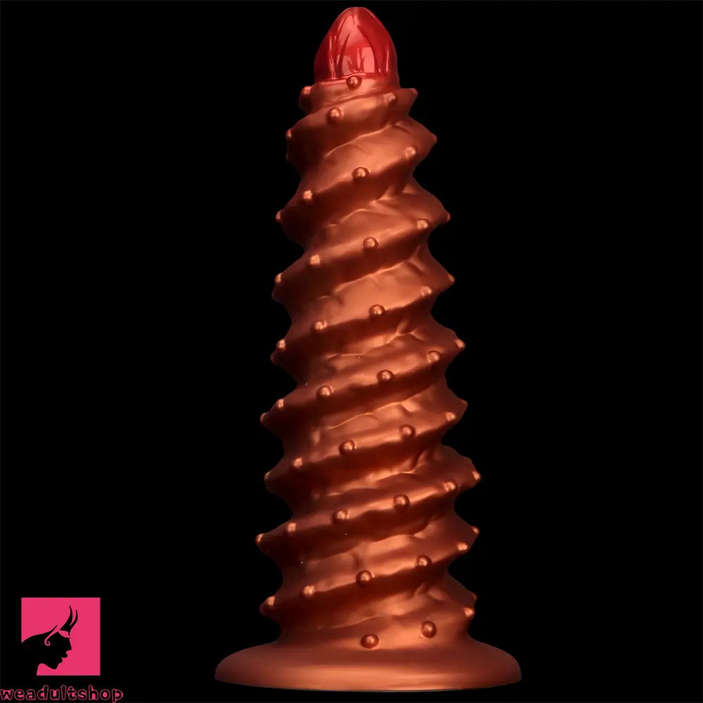 10.43in 12in 14.17in Extra-Big Long Threaded Silicone Sharp Head Dildo