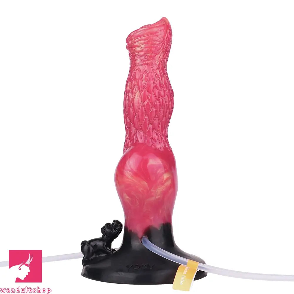 8.54in Fantasy Knotted Silicone Soft Big Dildo Ejaculating Penis Cock Toy