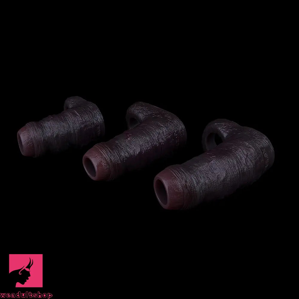 4.05in 4.8in 5.39in Platinum Silicone Penis Dildo Sleeve Male Wearable Toy